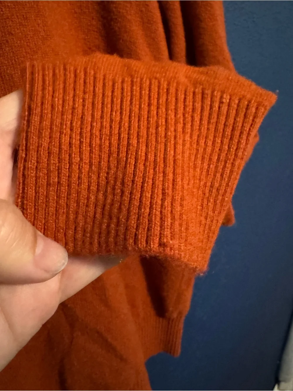 Banana Republic Men’s Burnt Orange Quarter-Button Italian Yarn Sweater